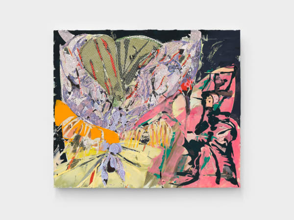 Nicolas Roggy News Under Form, 2024 acrylic medium and paint, pigments, glycerol paint on aluminum 25 1/4 x 29 1/2 in 64 x 75 cm