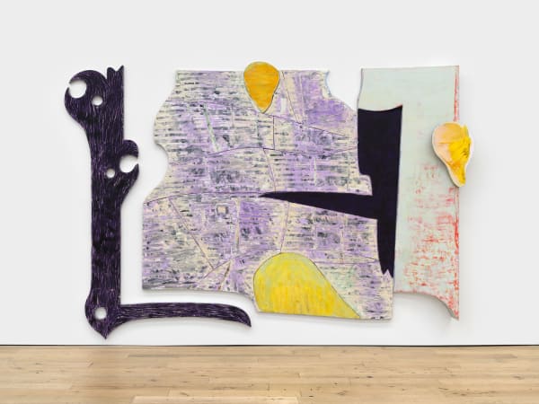 Nicolas Roggy How to repair, 2024 gesso, acrylic and medium paint, pigments on aluminum 105 x 155 in 266.7 x 393.7 cm