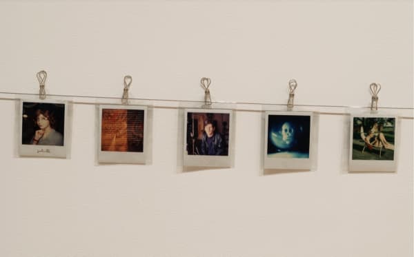 Michel Auder, Gallery Installation, 2023, color Polaroid