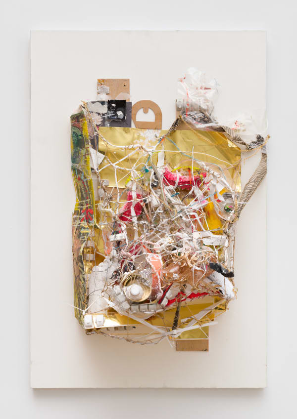 Robert Bittenbender Christine, 2023 Gypsum, fiber, foil, plastic on canvas 50 x 33 x 17 in 127 x 83.8 x 43.2 cm