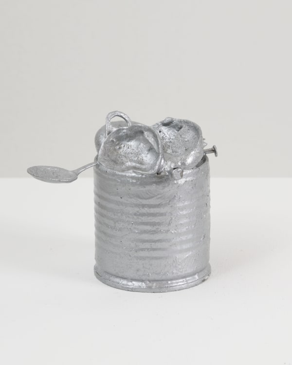 VIENNA SAUSAGE, 2022 Vienna sausage, metal sculpt and seashells 3 1/4 x 4 x 3 in 8.3 x 10.2 x 7.6 cm