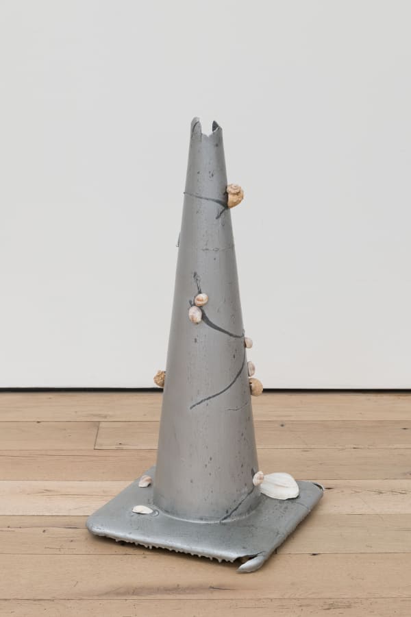 IT DON'T MEAN A THING IF IT AIN'T GOT THAT SWING, 2022 Plastic cone with metal sculpt and sea shells 22 x 12 3/4 x 12 3/4 in 55.9 x 32.4 x 32.4 cm