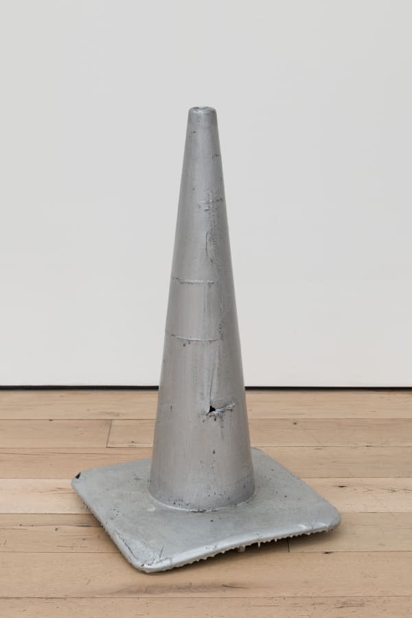 SOPHISTICATED, 2022 Plastic cone with metal sculpt 28 x 14 1/2 x 14 1/2 in 71.1 x 36.8 x 36.8 cm