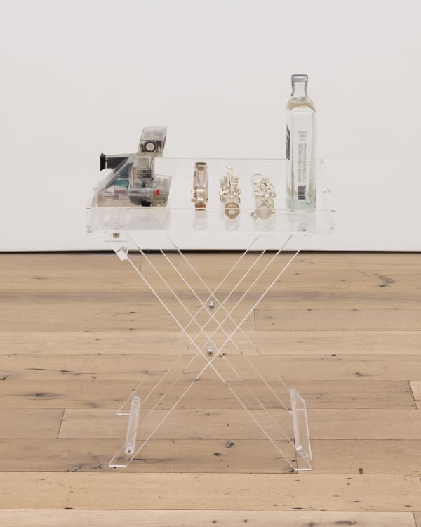 everybody knows i’m deaf i’m not going to try to hide it, 2020 Wayfair acrylic folding tray table by Design Styles, Roffee Musical instrument acrylic transparent body silver plated clarinet, Polaroid Transparent Sun 660 600 camera, Aviator gin 31 1/4 x 19 x 15 inches