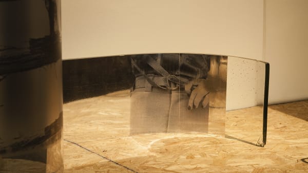 Servane Mary Untitled (American Cowgirl of the 40's II), 2015 inkjet print on silver adhesive mylar, glass 8 x 28 x 11 inches