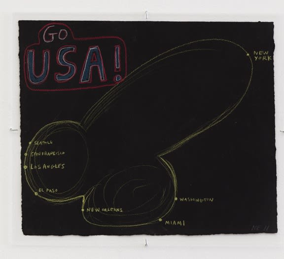 Nicole Eisenman Go USA, 2011 colored pencil on paper 11 1/2 x 13 3/4 inches