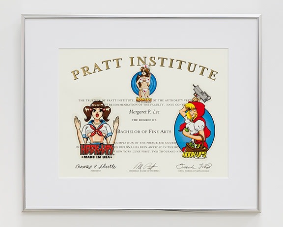 Maggie Lee Hookups Endorsement Diploma, 2013 mixed media 11 3/4 x 15 3/8 inches