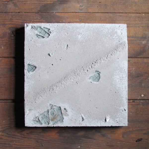 Davina Semo ONE OF THE PLACES PEOPLE HIDE IS DEPRESSION, 2012 spray paint transfer on reinforced concrete, safety glass 16 x 16 inches