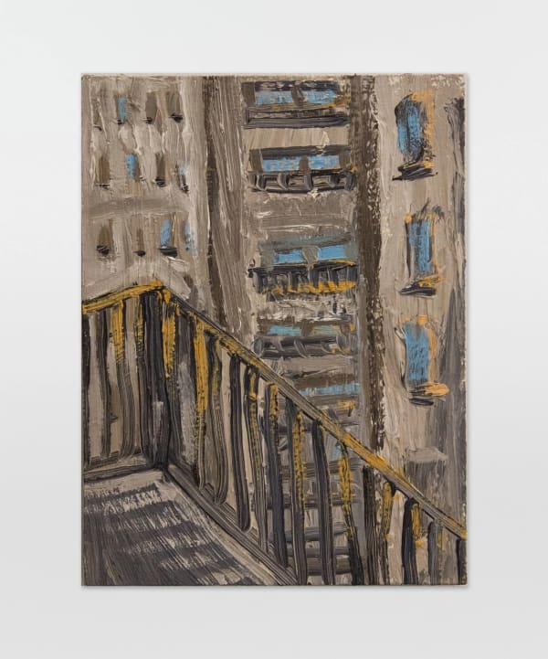 Martha Diamond Study for 'Grey View', 1987 Oil on Masonite 8 x 6 in 20.3 x 15.2 cm