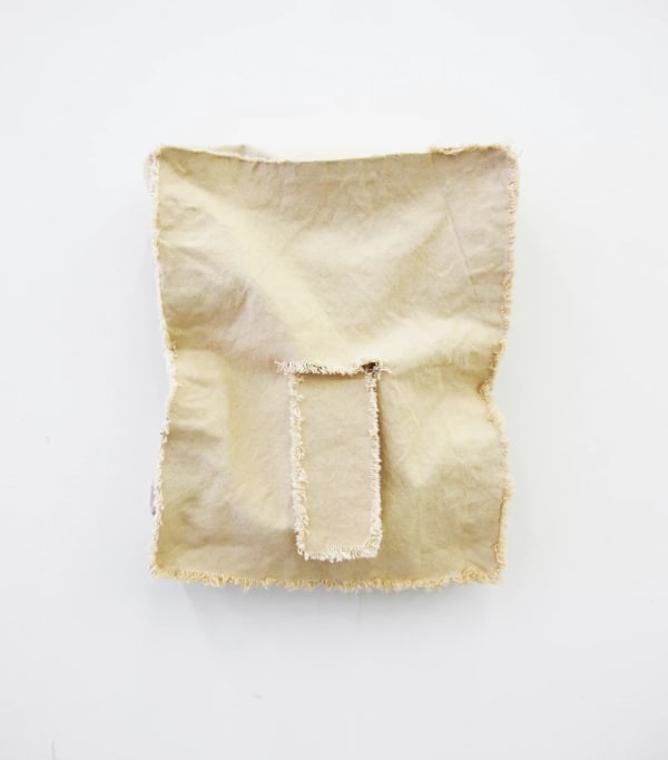 Jess Fuller Portrait of a Young man, 2012 fabric dye and canvas 15 x 12 x 3.25 in