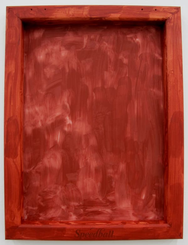 Bozidar Brazda Silkscreen Group, 2011 silkscreen mesh and frame, screen filler 16.25 x 12.25 in