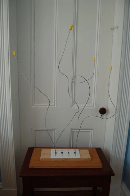 B. Wurtz Untitled, 2010 wood, wire, plastic light switch plate, screws, plastic wire caps 34.5 x 23 x 15 in