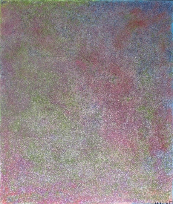 Chris Martin Glitter Painting, 2010 acrylic, acrylic gel medium, glitter on canvas 58 x 49 in