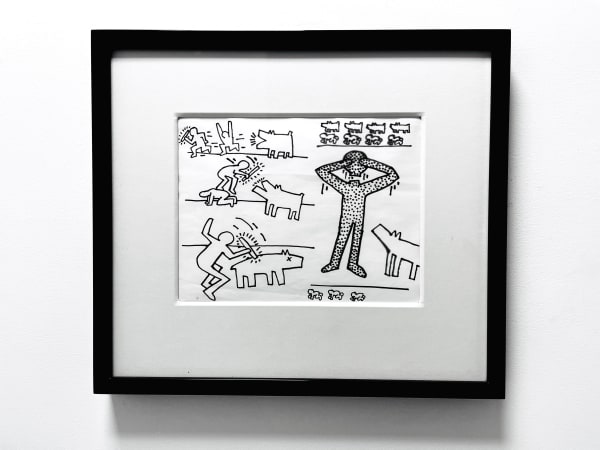 Keith Haring Untitled, 1980 ink on paper 8 1/8 x 10 3/4 in (20.6 x 27.2 cm) unframed 18 x 16 in (45.7 x 40.6 cm) framed (KH_261)