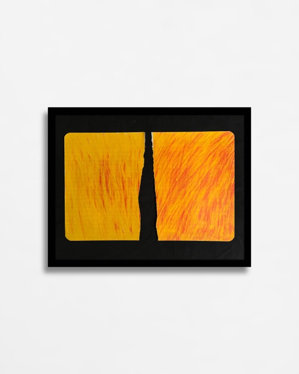 Rafael Sánchez Fire, 1982-83 Crayon on torn paper, matted 12 x 17 1/2 in 30.5 x 44.5 cm (unframed); 13 1/2 x 19 x 1 1/4 in 34.29 x 48.26 x 3.18 cm (framed) (SRa_21_018)