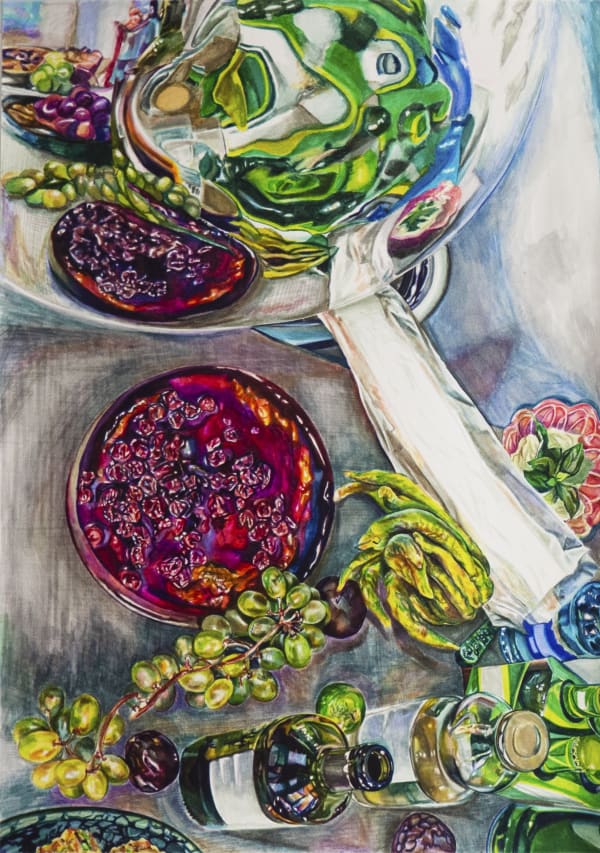 Giulia Messina Did You See That magic Portal Bordering the Table?, 2023 Marker & ink on paper 36 x 26 in (framed) 91.4 x 66 cm