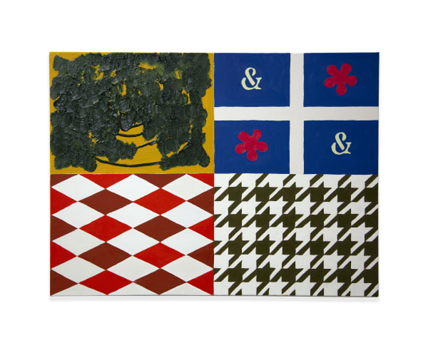 Alex Chaves Houndstooth Flag, 2023 Oil on linen 24 x 18 in 61 x 45.7 cm