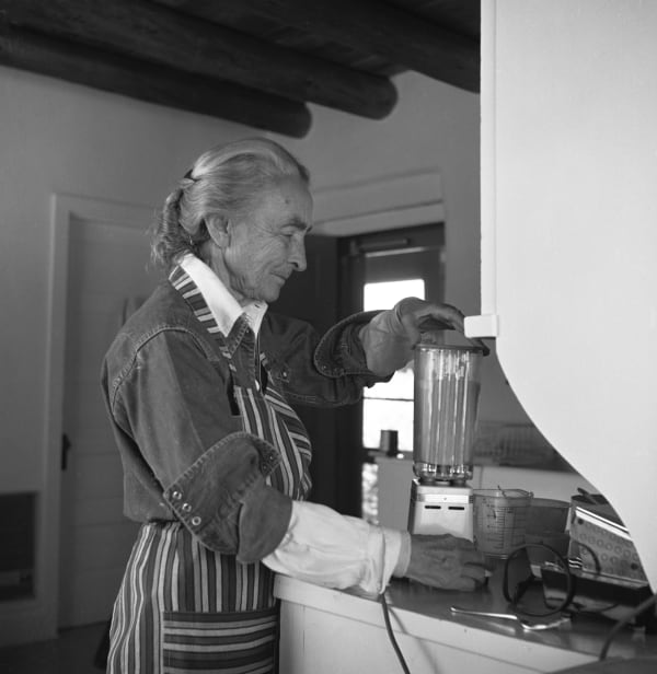 Georgia O'Keeffe in the Ghost Ranch Kitchen, New Mexico, 1962