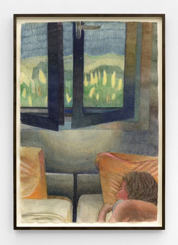 Rowley Haynes Clara Sleeping, 2024 colored pencil on paper sheet dimensions: 39 1/4 x 27 1/2 in. (100 x 70 cm.) frame dimensions: 42 3/4 x 31 in. (108.6 x 78.7 cm.)