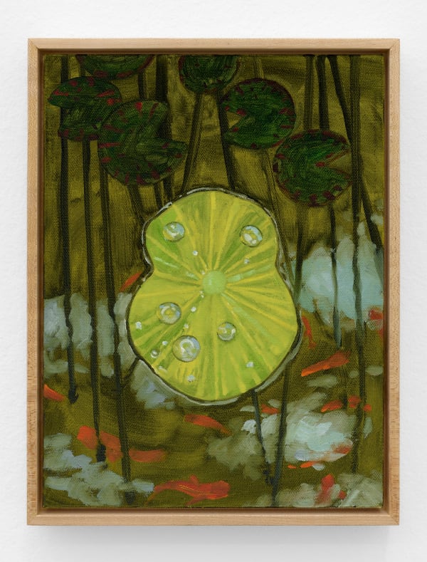 Lina Tharsing Lotus After Rain, 2024 oil on canvas canvas dimensions: 12 x 9 in. (31 x 23 cm.) framed dimensions: 13 x 10 x 1 5/8 in. (33 x 25 x 4 cm.)
