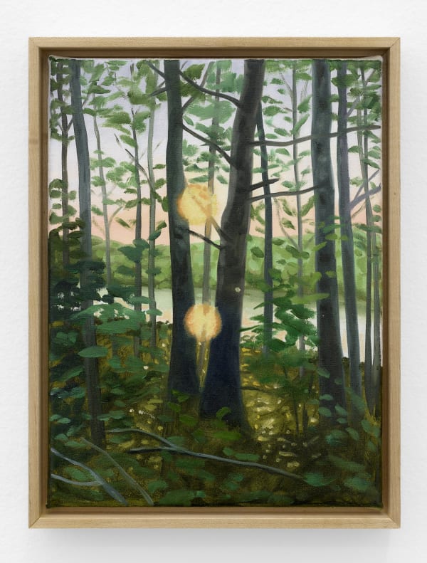 Lina Tharsing Two Hearts One Evening, 2024 oil on canvas canvas dimensions: 12 x 9 in. (31 x 23 cm.) framed dimensions: 13 x 10 x 1 5/8 in. (33 x 25 x 4 cm.)