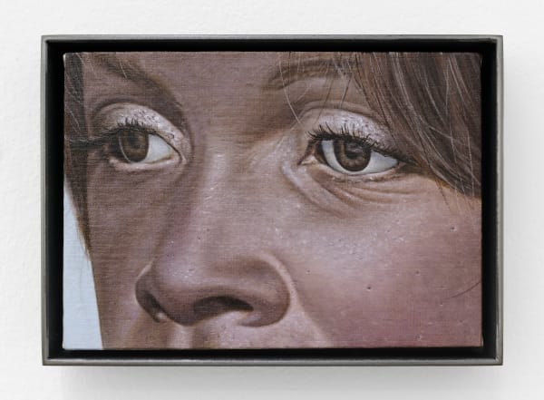 Emily Davis Adams Untitled (H. Robotics 01), 2024 oil on linen over panel 5 x 7 in. (12.7 x 17.8 cm.) framed: 5 1/2 x 7 3/4 in. (14 x 19.7 cm.)