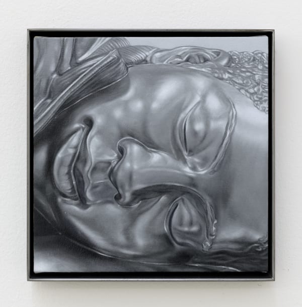 Emily Davis Adams Untitled (Ray 01), 2024 oil on canvas over panel 10 x 10 in. (25.4 x 25.4 cm.) framed: 10 3/4 x 10 1/2 in. (27.3 x 26.7 cm.)