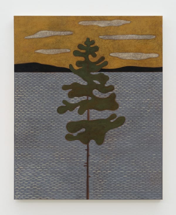 Ryan Dobrowski A Single Pine, 2024 oil and sand on canvas 42 x 34 in. (106.7 x 86.4 cm.)