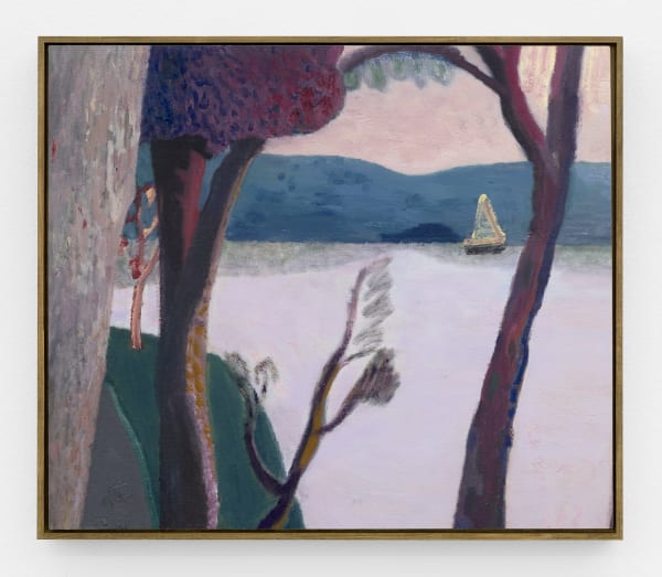 Cody Heichel Lake, Sunset, 2024 oil on canvas mounted on board in artist's frame canvas dimensions: 19 x 22 ¼ in. (48.3 x 56.5 cm.) framed dimensions: 19 7/8 x 23 in. x (50.5 x 58.4 cm.)