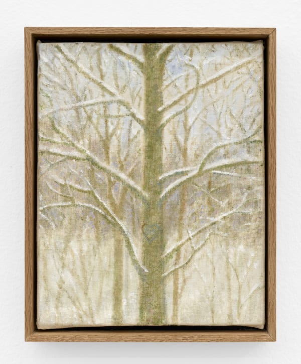 Jackson Joyce Lovers' Sycamore, 2025 oil on canvas in artist's frame canvas dimensions: 10 ¼ x 8 ¼ in. (26 x 21 cm.) framed dimensions: 11 x 9 x 1 ½ in. (28 x 22.9 x 3.8 cm.)