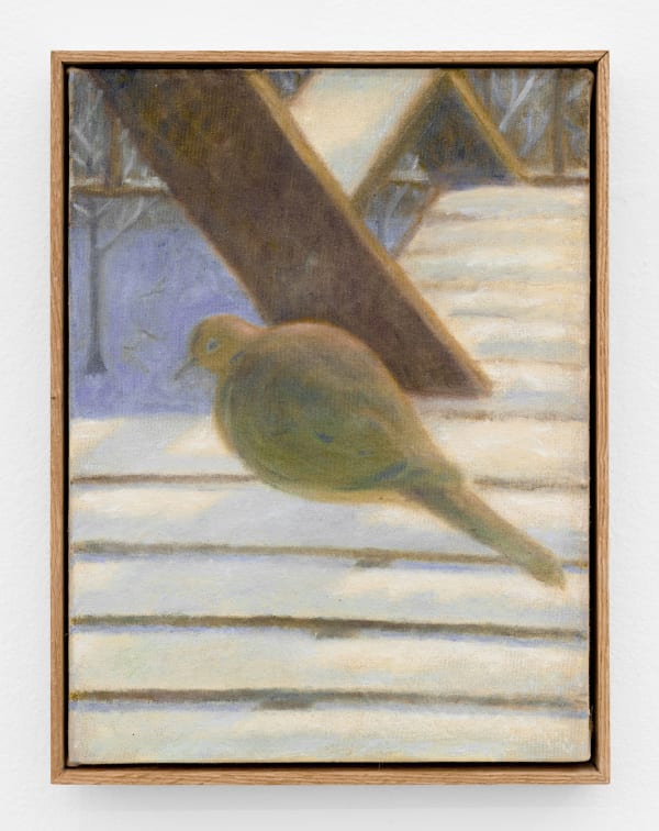 Jackson Joyce Visitor, 2025 oil on canvas in artist's frame canvas dimensions: 16 ¼ x 12 ¼ in. (41.3 x 31.1 cm.) framed dimensions: 16 ¾ x 12 7/8 x 1 ½ in. (42.5 x 32.7 x 3.8 cm.)