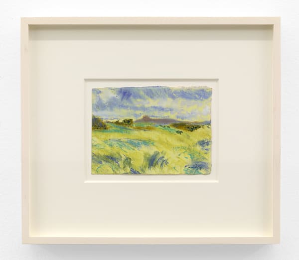 Sammi Lynch Blowing Grass, 2024 pastel on paper sheet: 4 1/4 x 5 3/4 in. (10.5 x 14.5 cm.) framed: 10 1/8 x 12 1/8 x 1 1/2 in. (25.7 x 30.8 x 3.8 cm.)