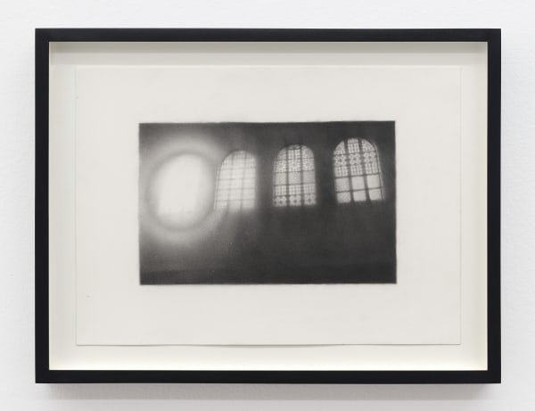 Nick Hobbs Chapel, 2025 graphite on paper sheet: 10 x 14 in. (25.4 x 35.6 cm.) frame: 12 7/8 x 16 7/8 x 1 1/2 in. (32.7 x 15.2 x 3.8 cm.)
