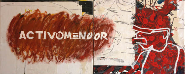 Marcos Temoche Activo Menor 2012 Mixta Sobre Tela 50 X 120 Cm Diptico
