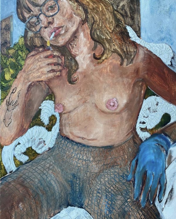 Bernadette Despujols Beatriz y Chelle en cuarentena span> 2020 Oil on canvas 100 x 76 cm