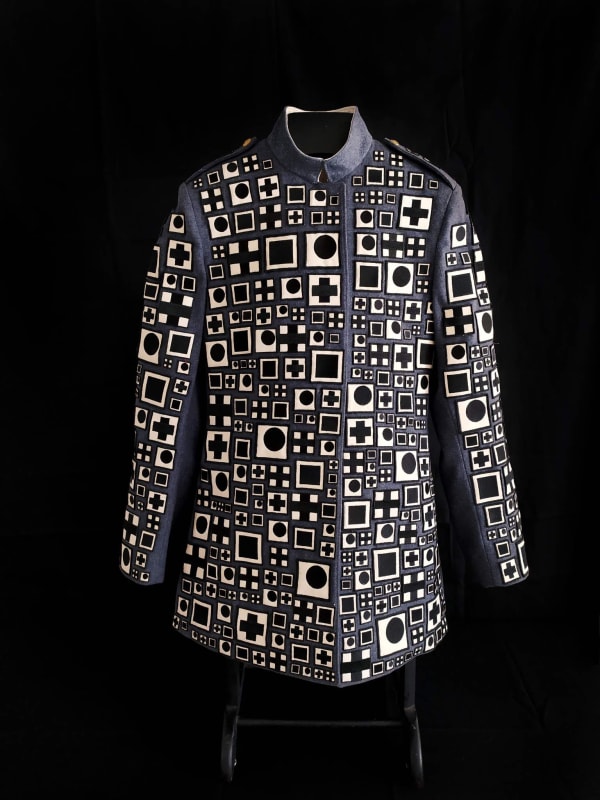 Luis Arroyo Uniforme clarividente 2019 Bordada a mano sobre lana 80 x 70 cm