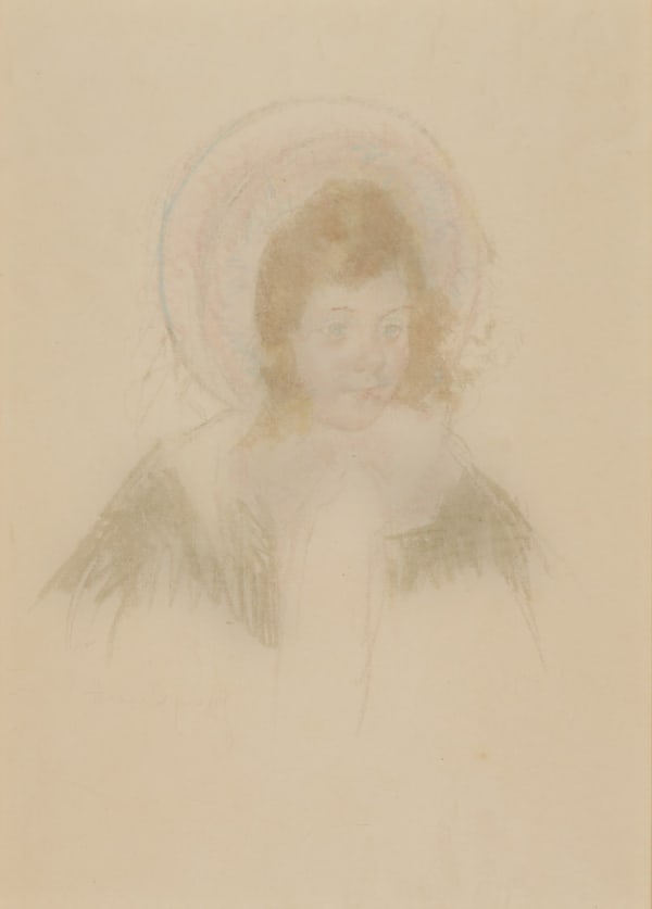 Mary Cassatt Sara Wearing a Bonnet, c. 1902-1905 Pastel counterproof on Japan paper 24 1/2 x 18 in 62.2 x 45.7 cm