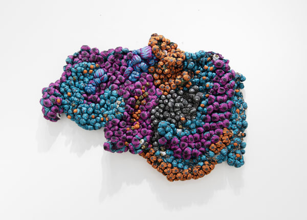 Samuel Nnorom Selective Sprouting 2023 African Wax Print Fabric 143 × 191 × 26 cm