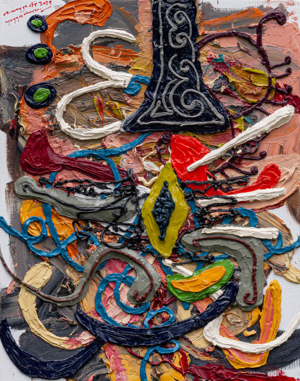 Rangga Aputra, From batik into the abstraction, 2025, Oil on linen, 50 × 40 cm