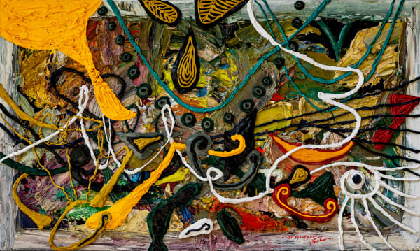 Rangga Aputra, Moon Number 7, 2025, Oil on linen, 60 × 100 cm