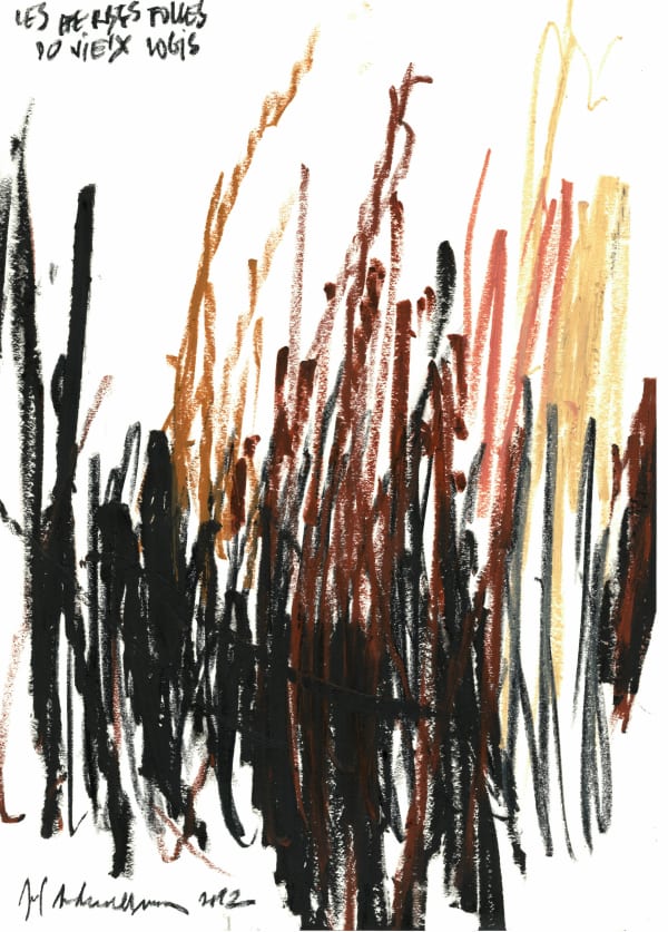 Joël Andrianomearisoa LES HERBES FOLLES DU VIEUX LOGIS 2021 Pastel on paper 29,7 x 21 cm