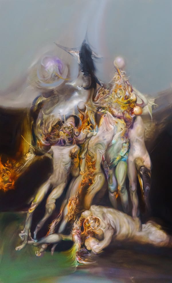 Ruben Pang Familial Ties and Proximity Effect 2020 Oil, alkyd, acrylic and synthetic varnish on aluminum composite panel