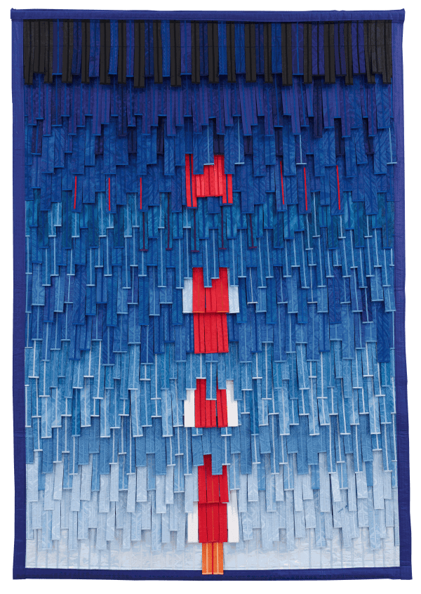 Abdoulaye Konaté Bleu, rouge, orangé et blanc 2019 Textile 274 × 190 cm