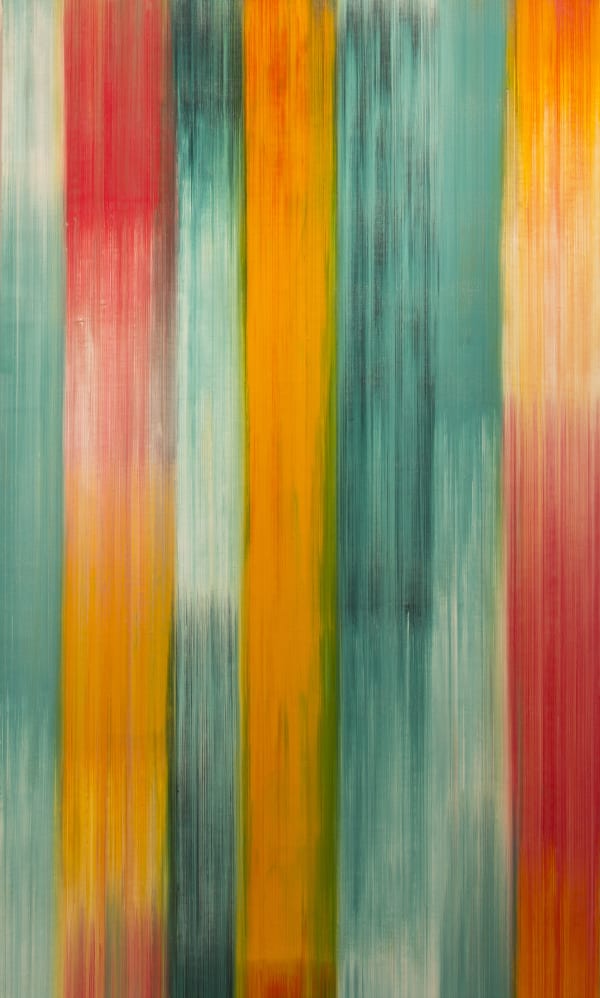 Marco Mazzucconi Essere non qui 2019 oil on canvas 212 × 126,5 × 4 cm