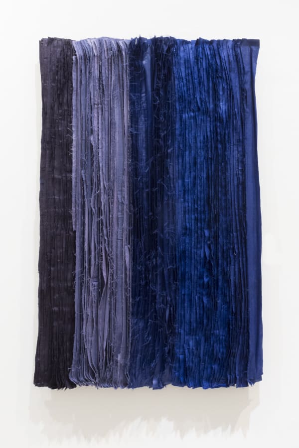 Joël Andrianomearisoa Blue take me to the end of all loves 9 2019 Textiles 100 x 61 cm