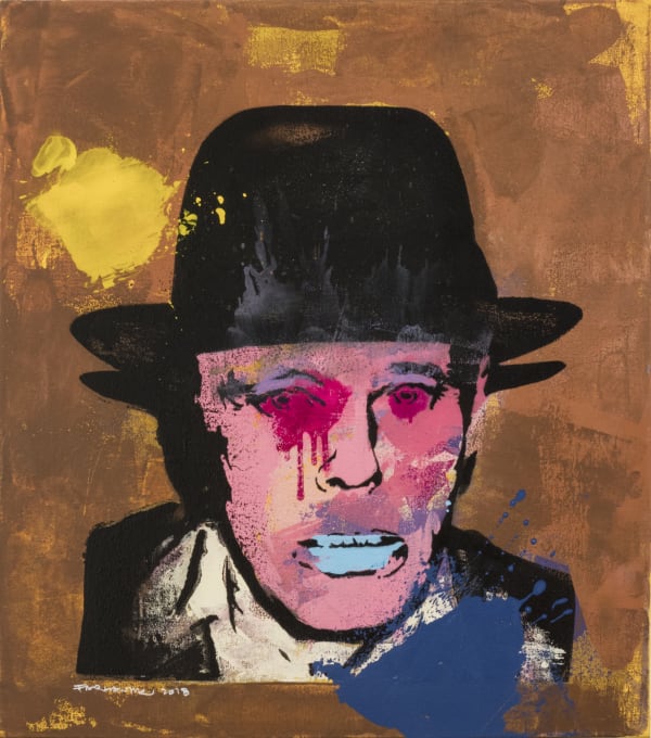 Farhan Siki Splashing Beuys No.2 2018 Spray paint on canvas 86,5 x 76,5 cm