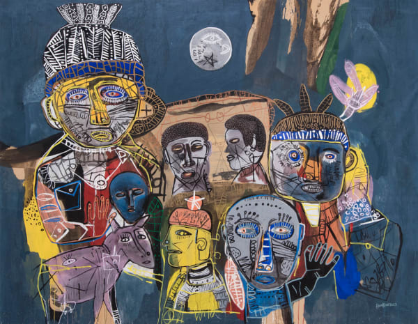 Hako Hankson Days of engagement 2023 Acrylic and Indian ink on canvas 157 x 200 cm