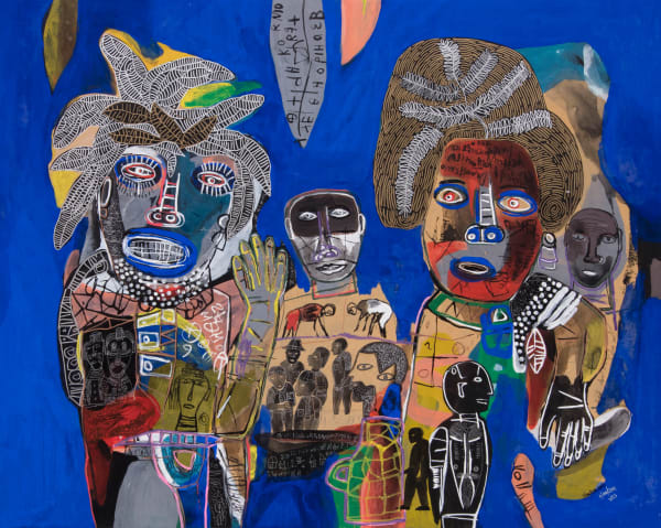 Hako Hankson Decoration of the palace 2023 Acrylic and Indian ink on canvas 164 x 199 cm