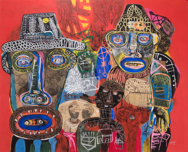 Hako Hankson Day of celebration 2023 Acrylic and Indian ink on canvas 164 x 199 cm