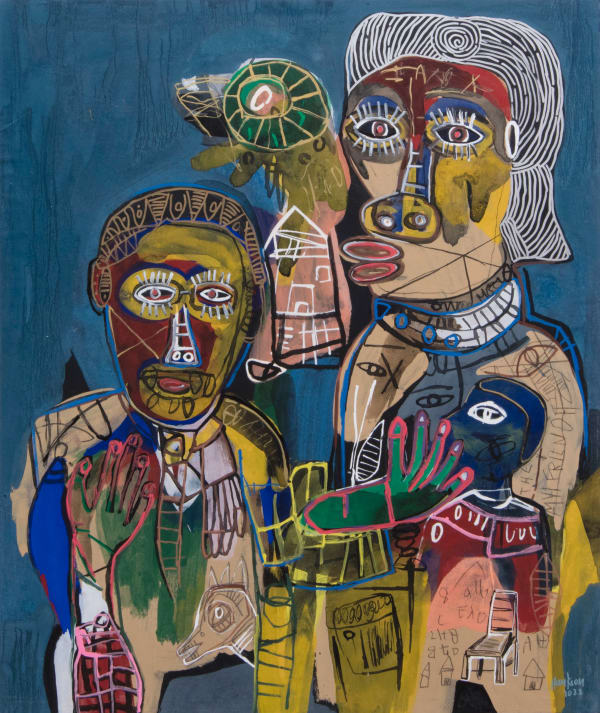 Hako Hankson The man from the west 2023 Acrylic and Indian ink on canvas 119 x 100 cm